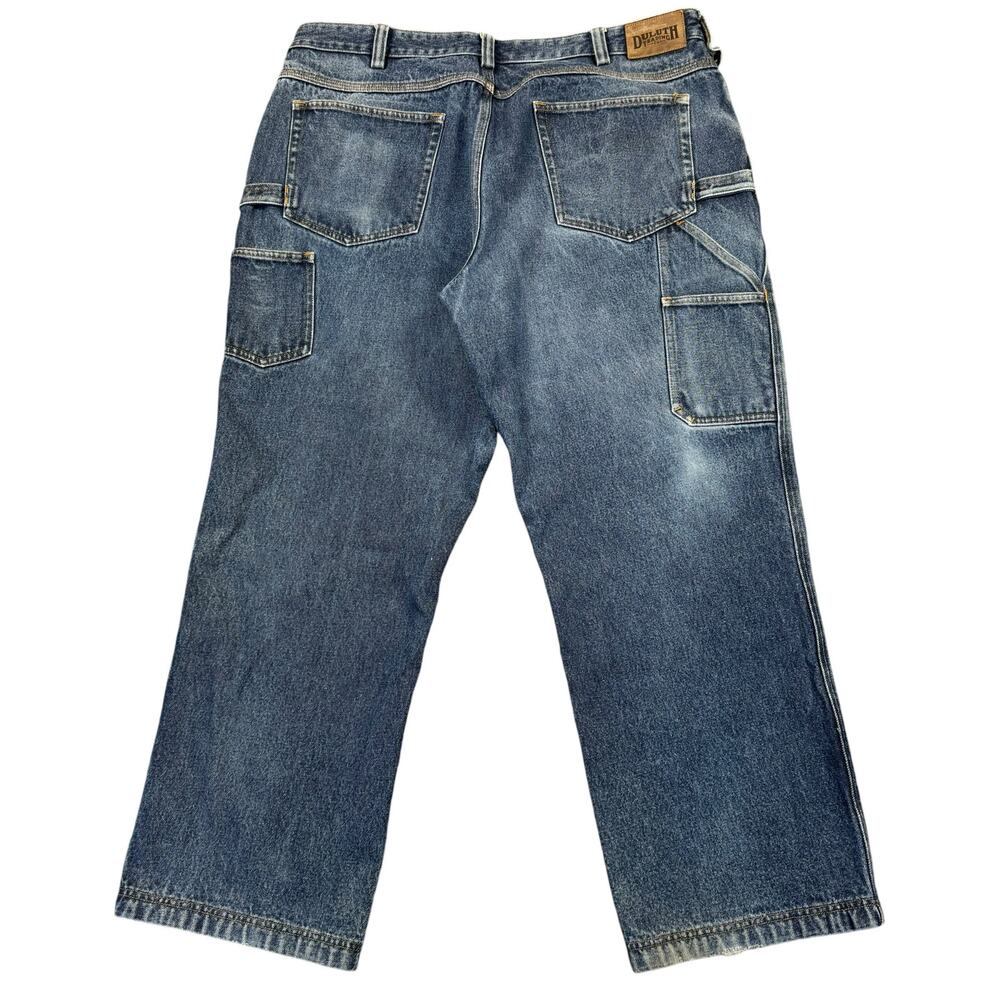 Duluth‎ Carpenter Jeans Mens 40x30  Mid-rise Wide-leg Utility Workwear 100% Cot